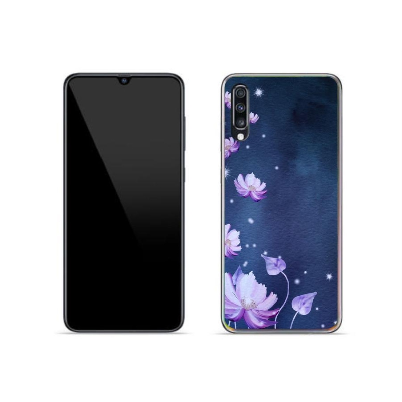 Gél tok mmCase mobiltelefonhoz Samsung Galaxy A70 - hulló virágok