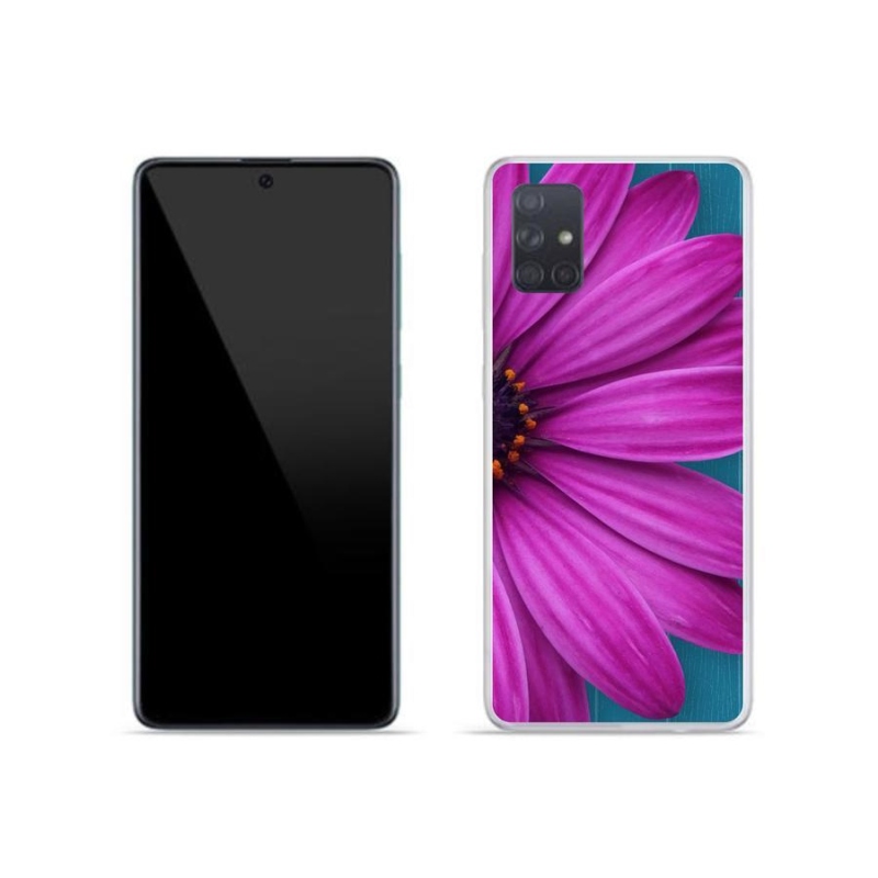 Gél tok mmCase mobiltelefonhoz Samsung Galaxy A71 - lila százszorszép