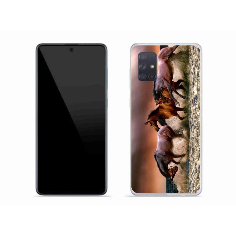 Gél tok mmCase mobiltelefonhoz Samsung Galaxy A71 - lovak 1