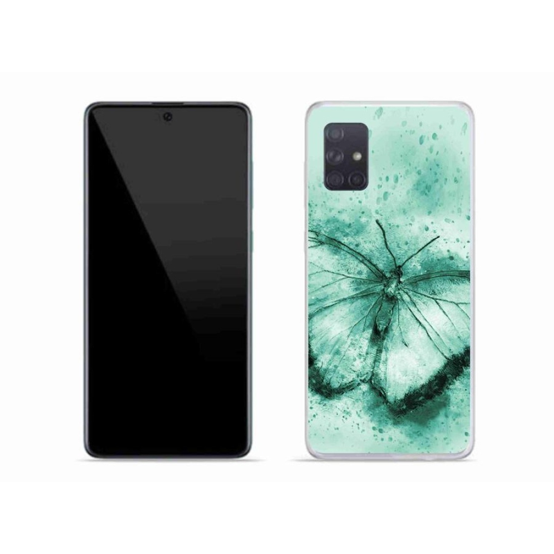Gél tok mmCase a Samsung Galaxy A71 készülékhez - zöld pillangó