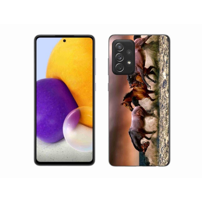 Gél tok mmCase a Samsung Galaxy A72/A72 5G készülékhez - lovak 1
