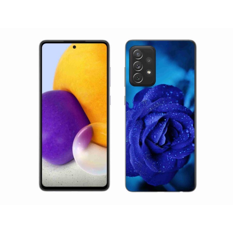Gél tok mmCase Samsung Galaxy A72/A72 5G - kék rózsa