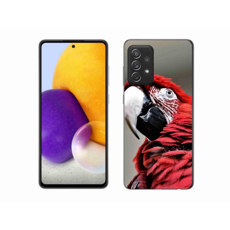 Gél tok mmCase a Samsung Galaxy A72/A72 5G készülékhez - papagáj ara piros