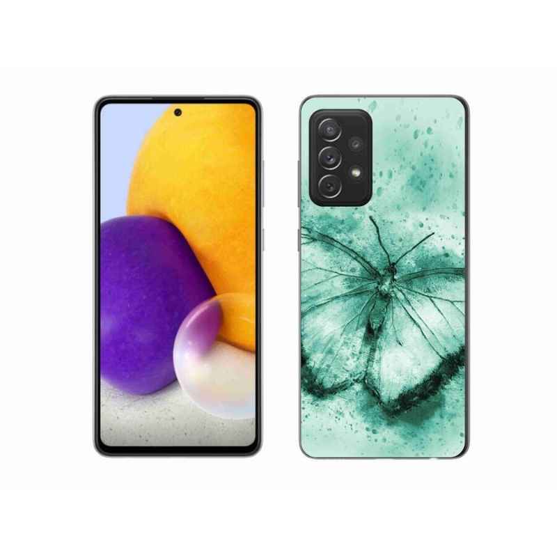 Gél tok mmCase a Samsung Galaxy A72/A72 5G készülékhez - zöld pillangó