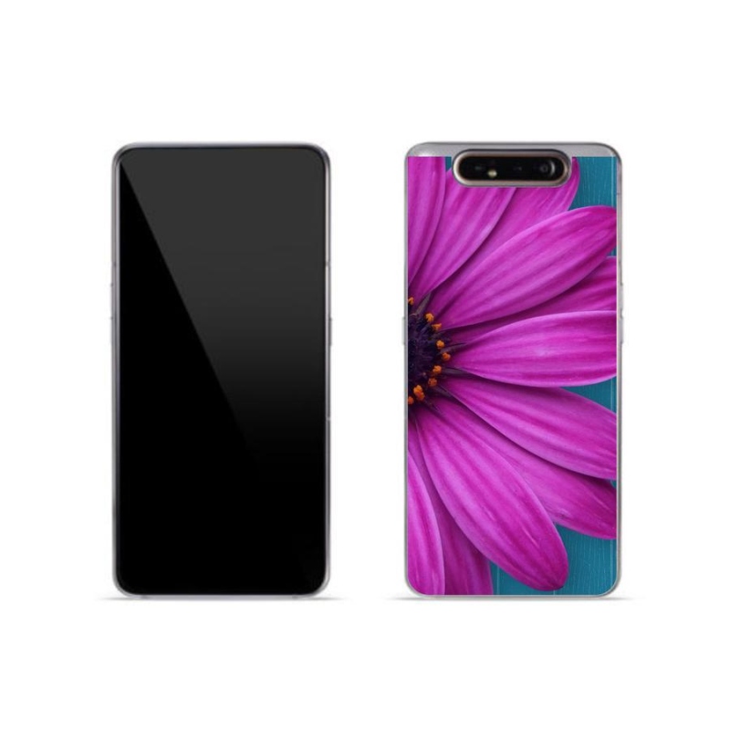 Gél tok mmCase mobiltelefonhoz Samsung Galaxy A80 - lila százszorszép