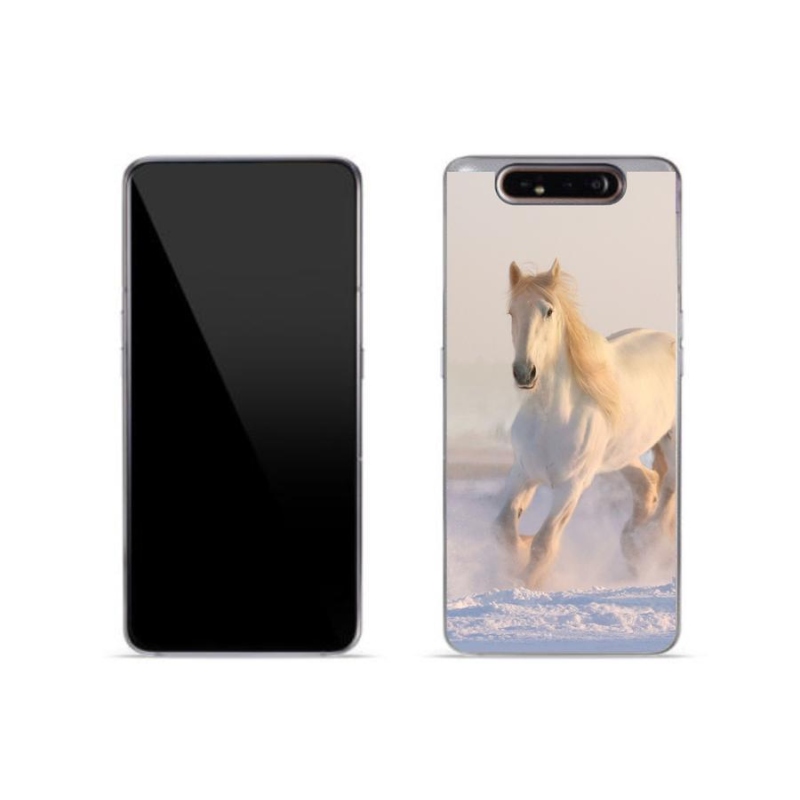 Gél tok mmCase mobiltelefonhoz Samsung Galaxy A80 - ló a hóban