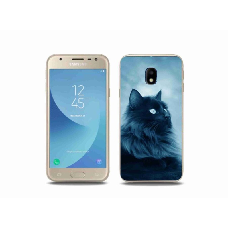 Gél tok mmCase a Samsung Galaxy J3 (2017) - fekete macska 1