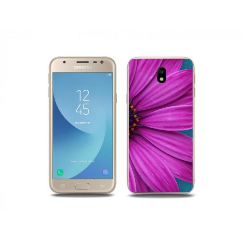 Gél tok mmCase mobiltelefonhoz Samsung Galaxy J3 (2017) - lila margaréta