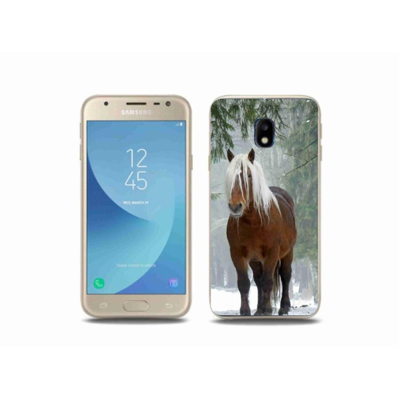 Gél tok mmCase a mobil Samsung Galaxy J3 (2017) - ló az erdőben