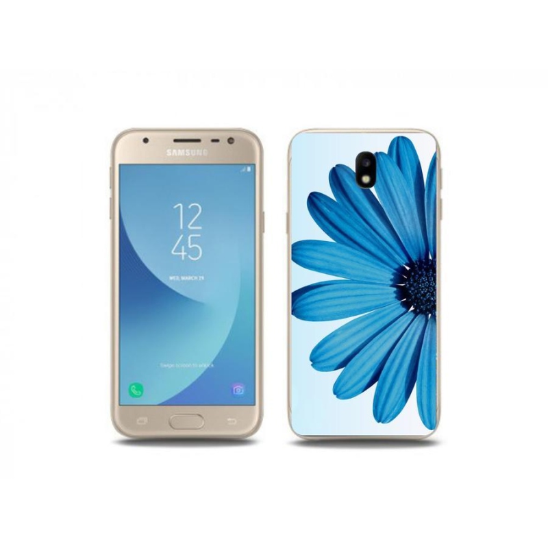 Gél tok mmCase mobiltelefonhoz Samsung Galaxy J3 (2017) - kék margaréta