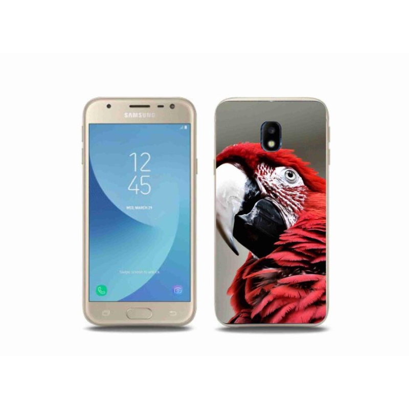 Gél tok mmCase mobiltelefonhoz Samsung Galaxy J3 (2017) - papagáj ara piros