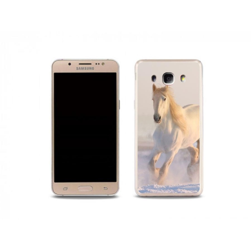 Gél tok mmCase a mobil Samsung Galaxy J5 (2016) - ló a hóban