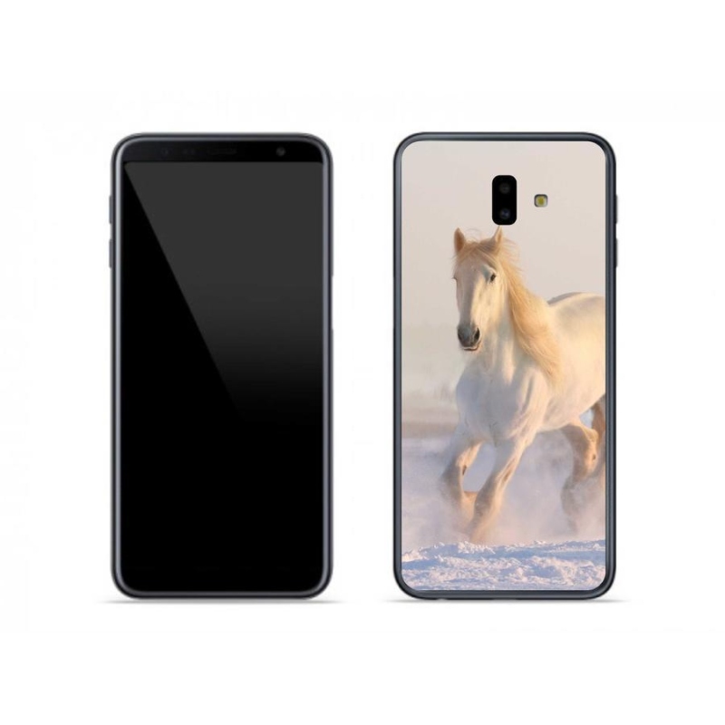Gél tok mmCase mobiltelefonhoz Samsung Galaxy J6 Plus - ló a hóban