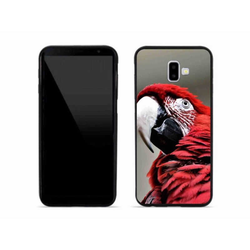 Gél tok mmCase mobiltelefonhoz Samsung Galaxy J6 Plus - papagáj ara piros