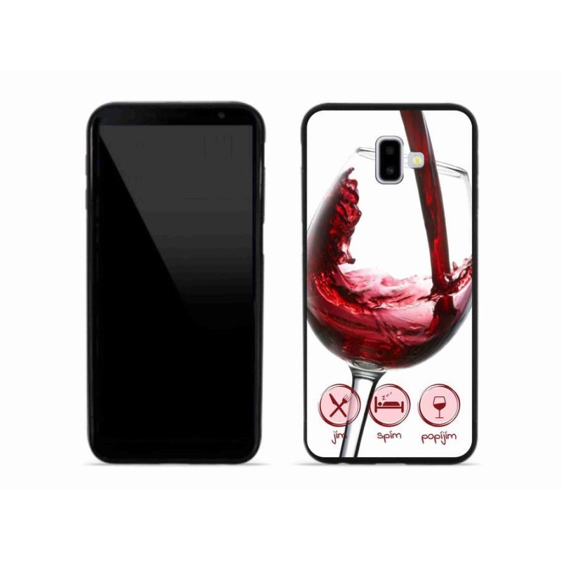 Gél tok mmCase mobiltelefonhoz Samsung Galaxy J6 Plus - borospohár piros