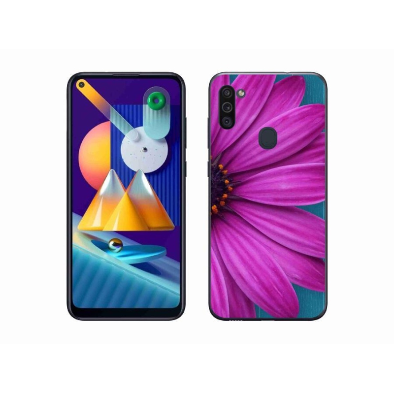 Gél tok mmCase mobiltelefonhoz Samsung Galaxy M11 - lila százszorszép