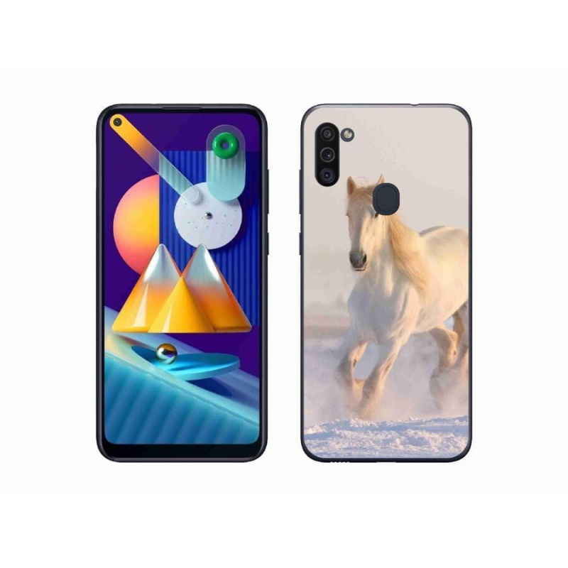 Gél tok mmCase a mobil Samsung Galaxy M11 - ló a hóban