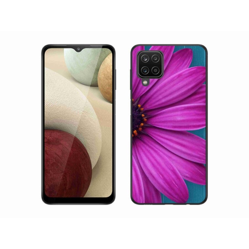 Gél tok mmCase mobiltelefonhoz Samsung Galaxy M12 - lila margaréta