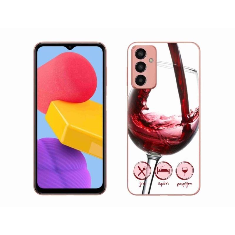 Gél tok mmCase mobiltelefonhoz Samsung Galaxy M13 - borospohár piros
