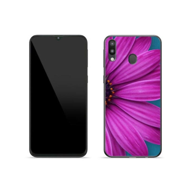 Gél tok mmCase mobiltelefonhoz Samsung Galaxy M20 - lila margaréta