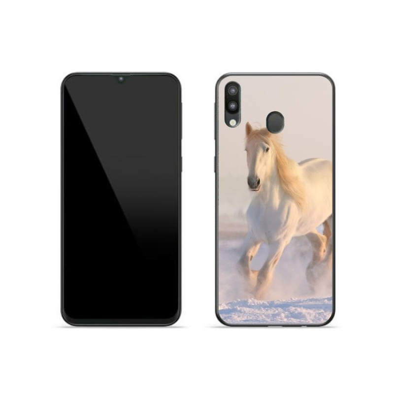 Gél tok mmCase mobiltelefonhoz Samsung Galaxy M20 - ló a hóban