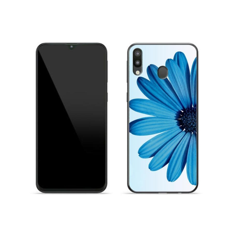 Gél tok mmCase mobiltelefonhoz Samsung Galaxy M20 - kék margaréta