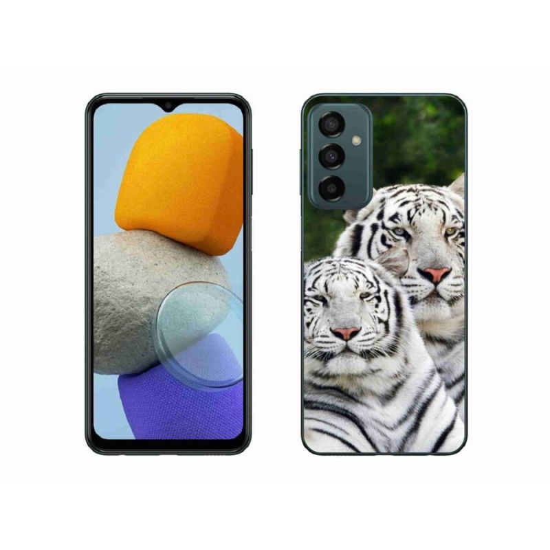 Gél tok mmCase a Samsung Galaxy M23 5G készülékhez - fehér tigrisek