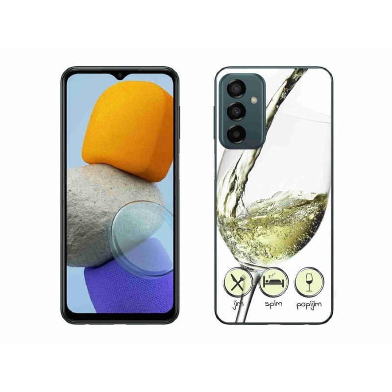 Gél tok mmCase mobiltelefonhoz Samsung Galaxy M23 5G - borospohár fehér