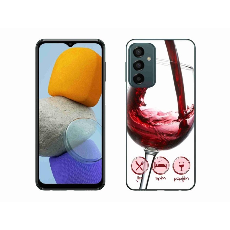 Gél tok mmCase mobiltelefonhoz Samsung Galaxy M23 5G - borospohár piros
