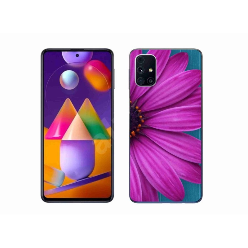 Gél tok mmCase mobiltelefonhoz Samsung Galaxy M31s - lila margaréta