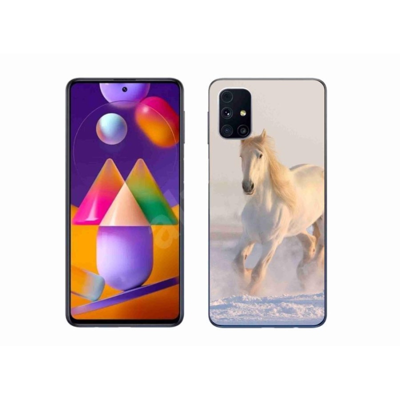Gél tok mmCase a mobil Samsung Galaxy M31s - ló a hóban