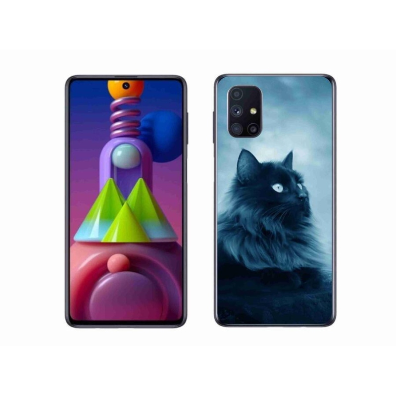 Gél tok mmCase a Samsung Galaxy M51 készülékhez - fekete macska 1