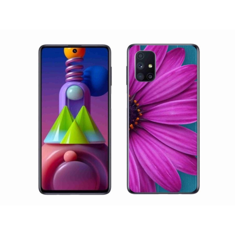 Gél tok mmCase mobiltelefonhoz Samsung Galaxy M51 - lila margaréta