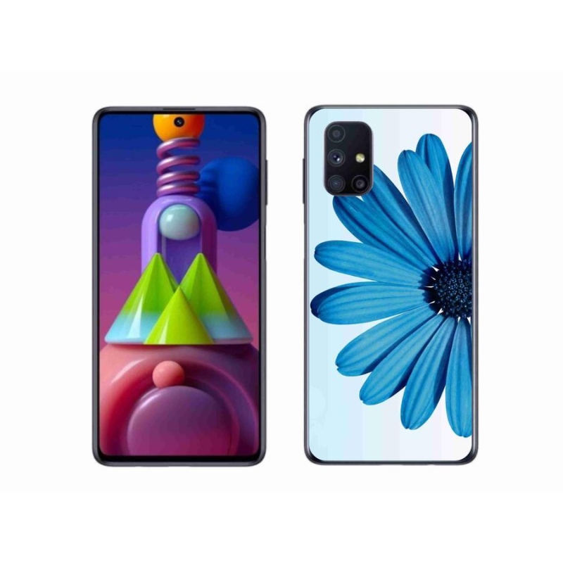 Gél tok mmCase mobiltelefonhoz Samsung Galaxy M51 - kék margaréta