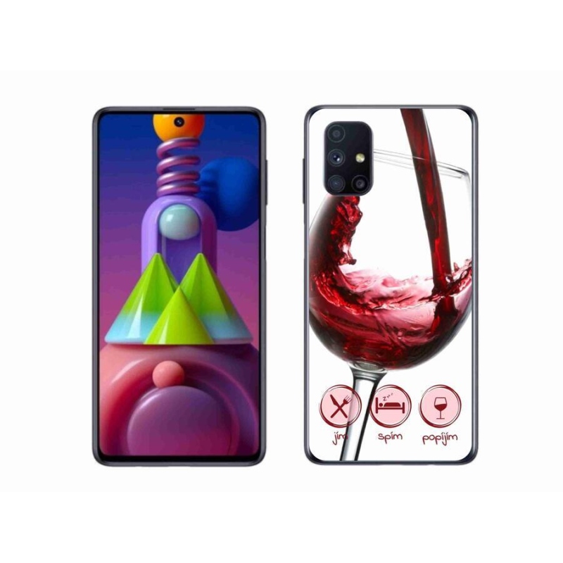 Gél tok mmCase mobiltelefonhoz Samsung Galaxy M51 - borospohár piros