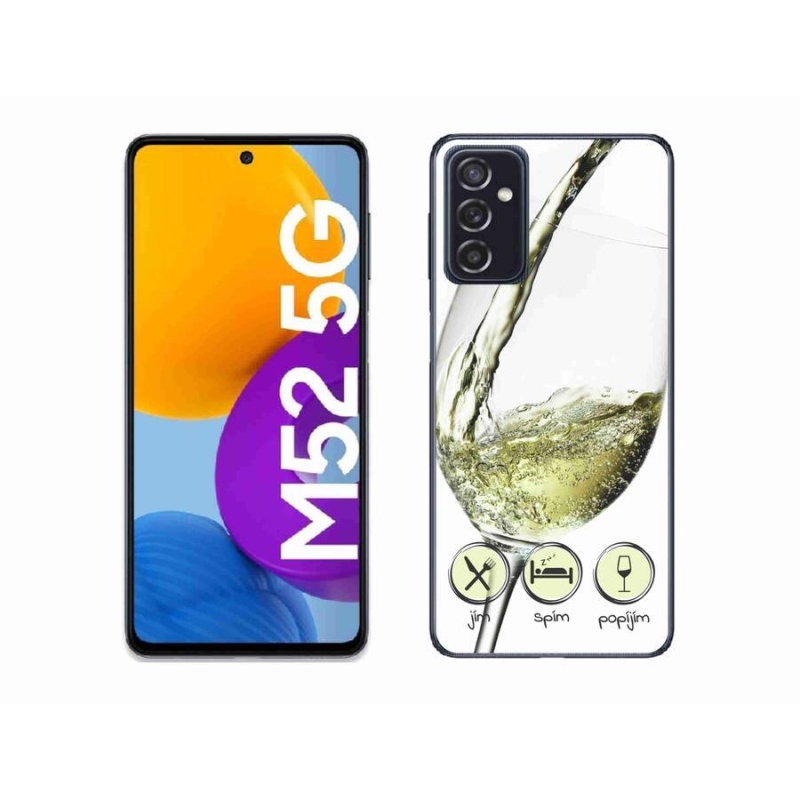 Gél tok mmCase mobiltelefonhoz Samsung Galaxy M52 5G - borospohár fehér