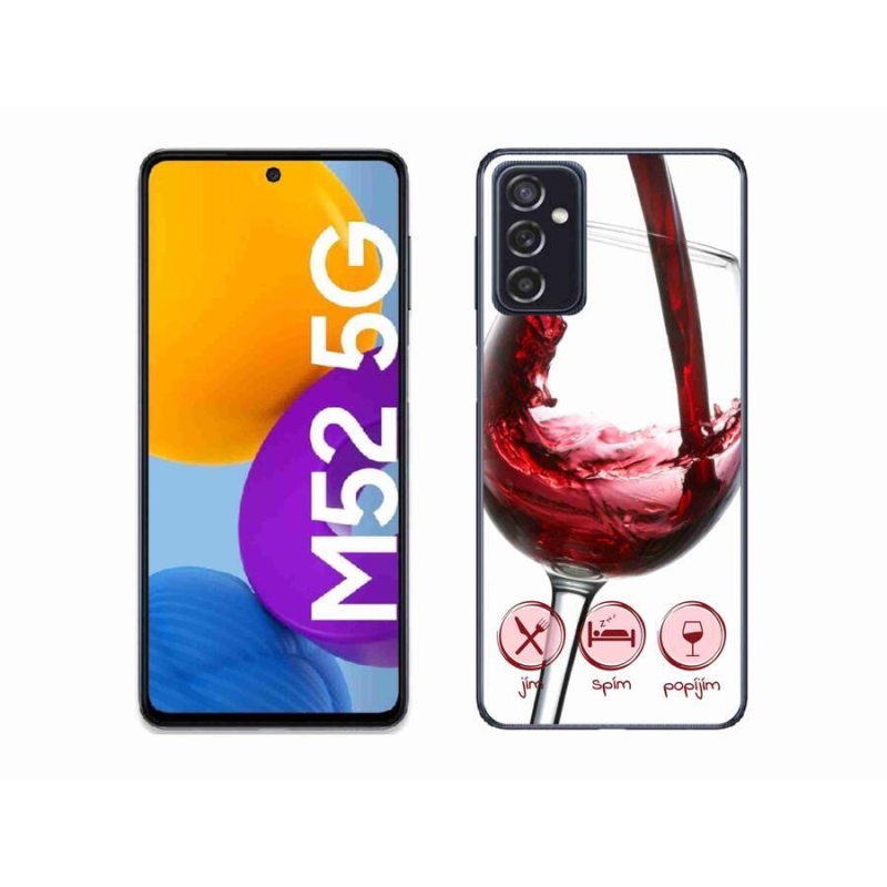 Gél tok mmCase mobiltelefonhoz Samsung Galaxy M52 5G - borospohár piros