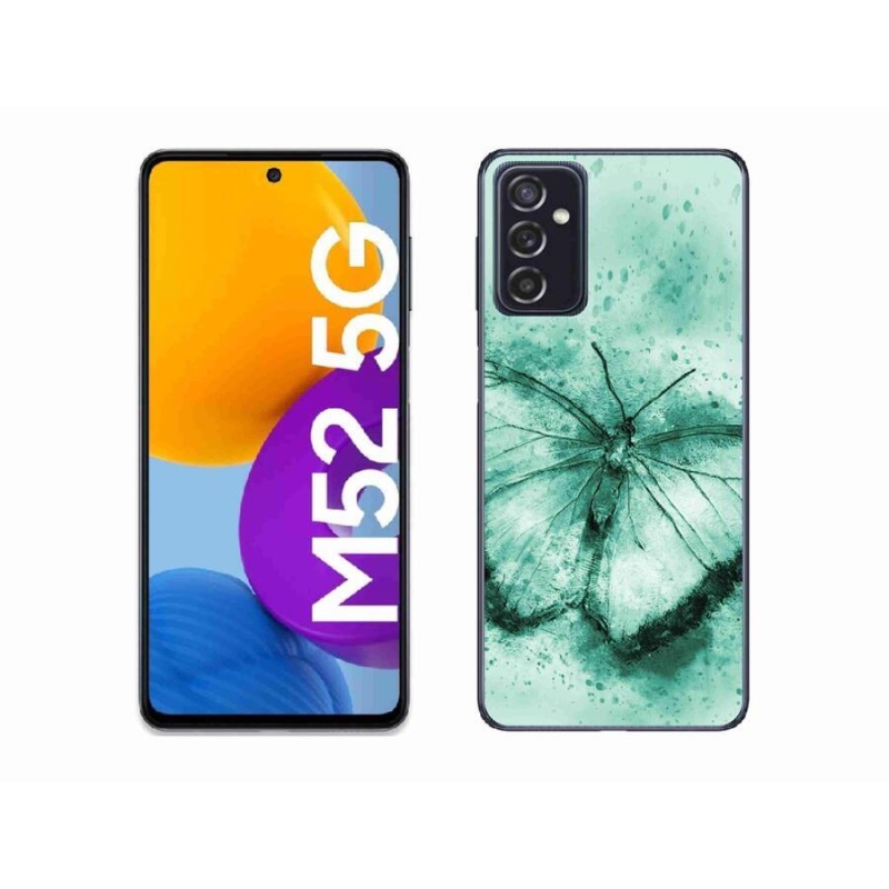 Gél tok mmCase a Samsung Galaxy M52 5G készülékhez - zöld pillangó