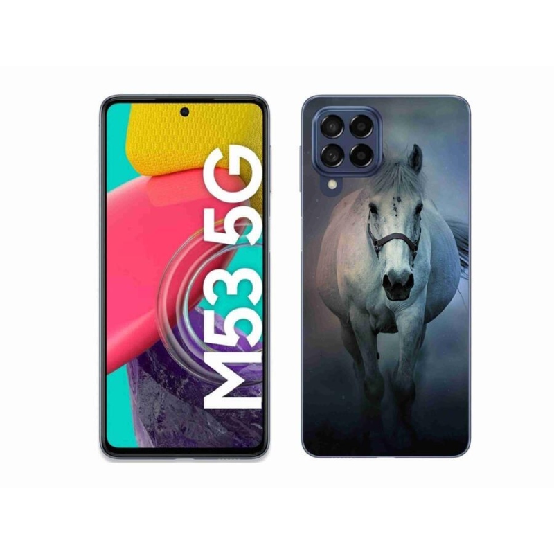 Gél tok mmCase Samsung Galaxy M53 5G - futó fehér lóhoz