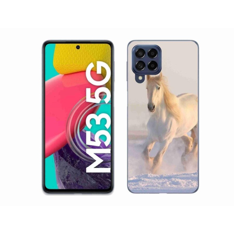 Gél tok mmCase a Samsung Galaxy M53 5G készülékhez - ló a hóban