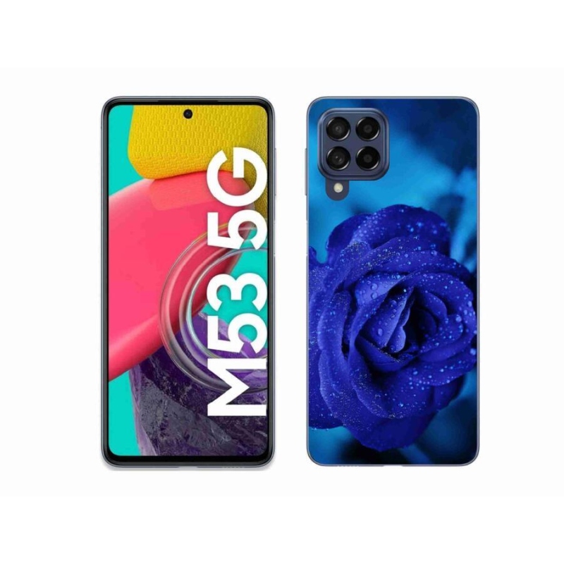 Gél tok mmCase Samsung Galaxy M53 5G - kék rózsa