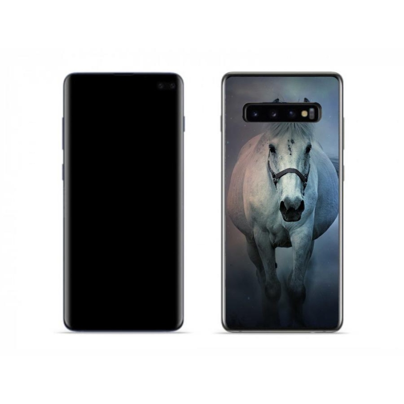 Gél tok mmCase a Samsung Galaxy S10 készülékhez - futó fehér ló
