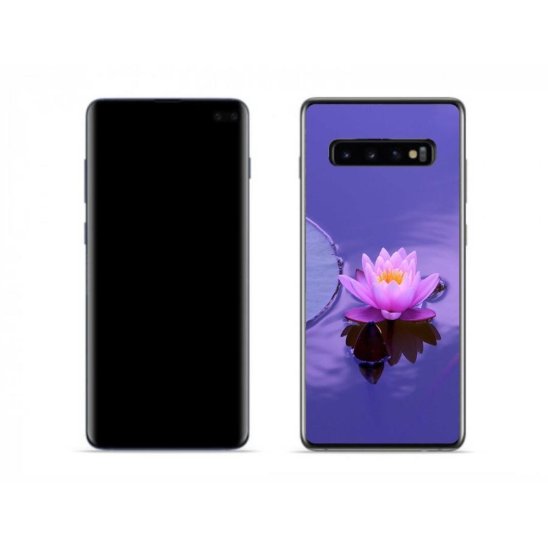 Gél tok mmCase mobiltelefonhoz Samsung Galaxy S10 - virág a felületen