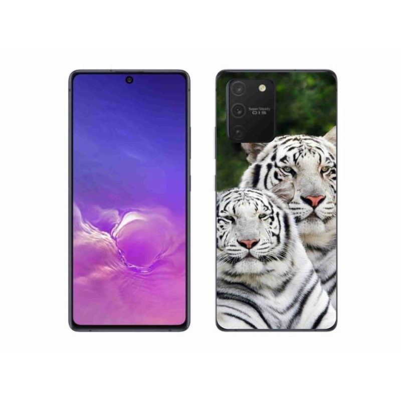 Gél tok mmCase Samsung Galaxy S10 Lite készülékhez - fehér tigrisek