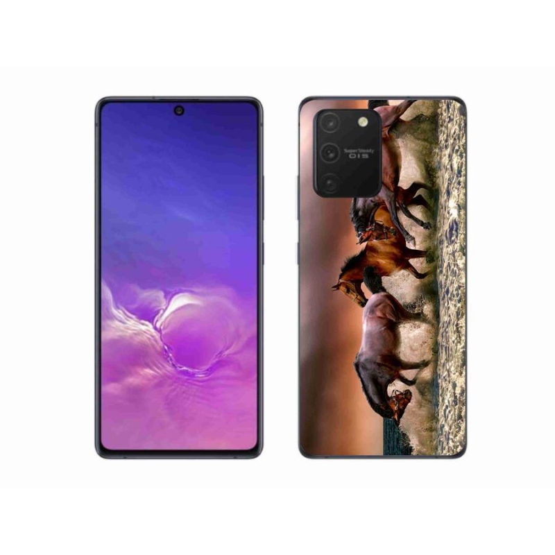 Gél tok mmCase a mobil Samsung Galaxy S10 Lite készülékhez - lovak 1
