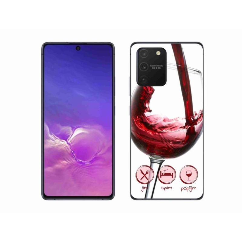 Gél tok mmCase mobiltelefonhoz Samsung Galaxy S10 Lite - borospohár piros