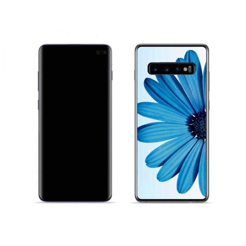 Gél tok mmCase Samsung Galaxy S10 készülékhez - kék margaréta