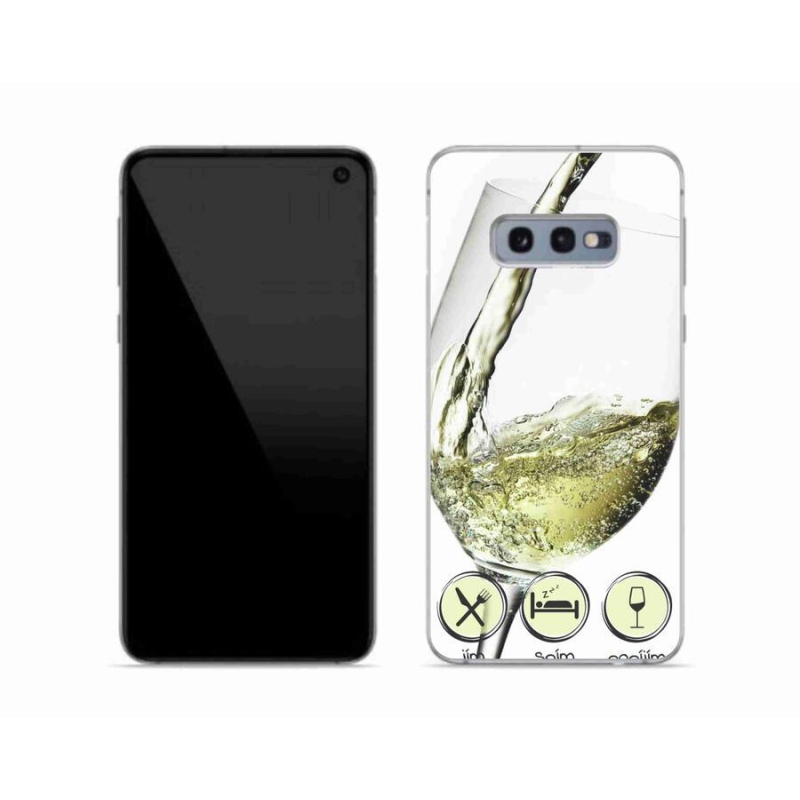 Gél tok mmCase mobiltelefonhoz Samsung Galaxy S10e - borospohár fehér