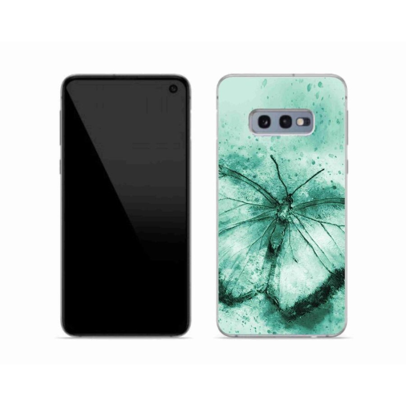 Gél tok mmCase Samsung Galaxy S10e készülékhez - zöld pillangó