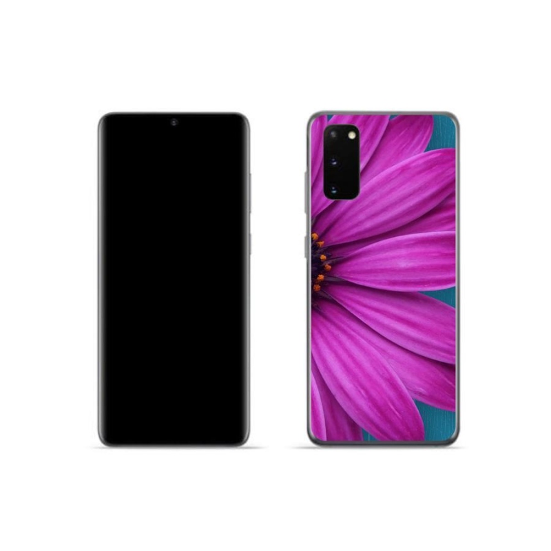 Gél tok mmCase mobiltelefonhoz Samsung Galaxy S20 - lila százszorszép